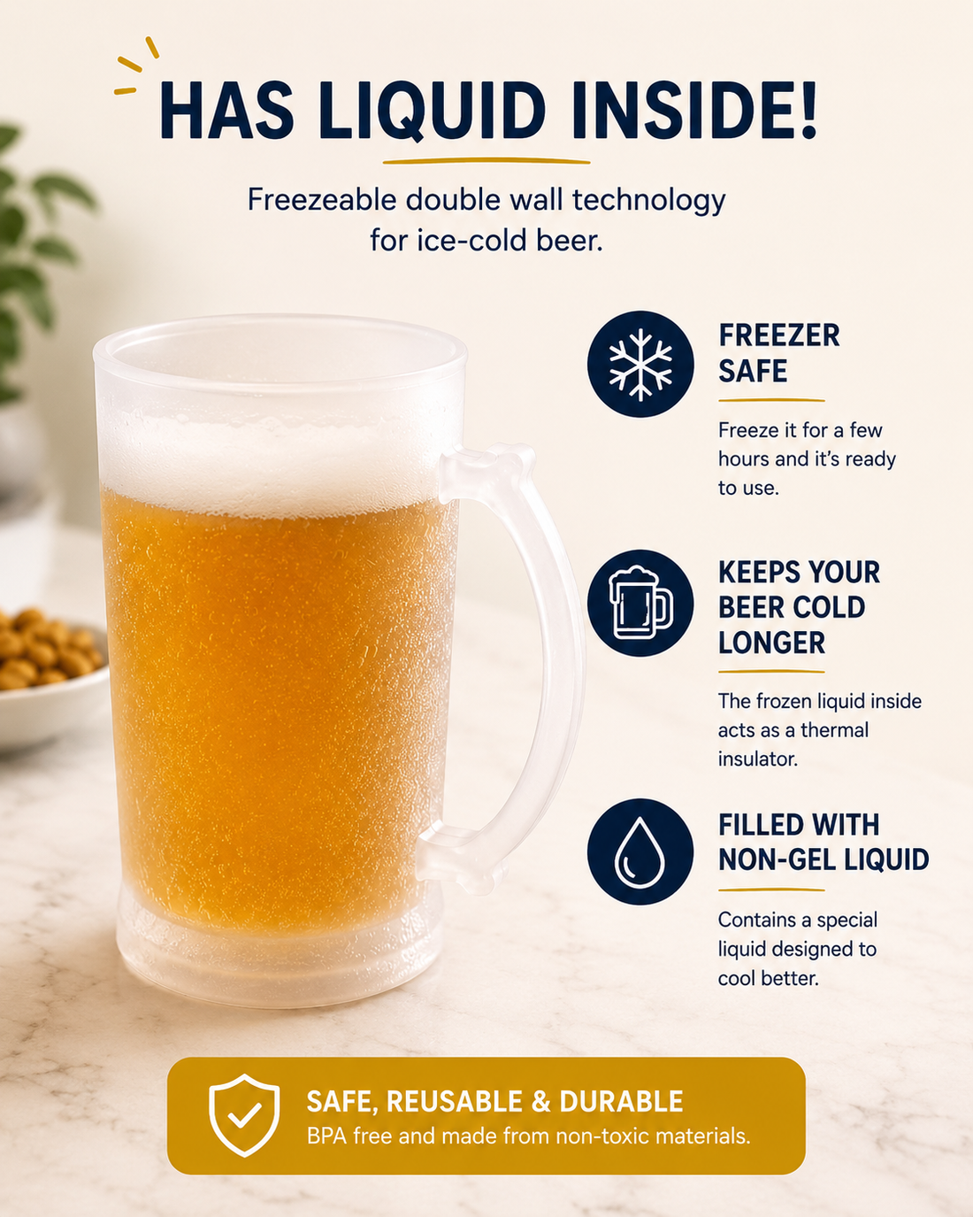 Personalizable Freezable Beer Mug | 460 ml