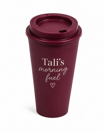 Customized Reusable Coffee Cup 473 ml – A Unique and Designed Gift | Burgundy