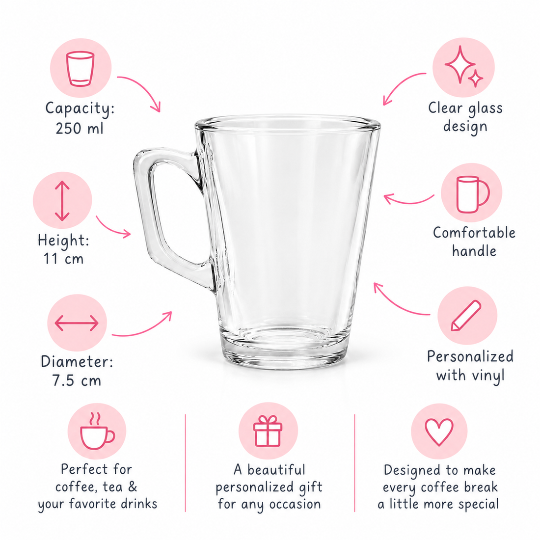 Personalized Glass Mug with Name