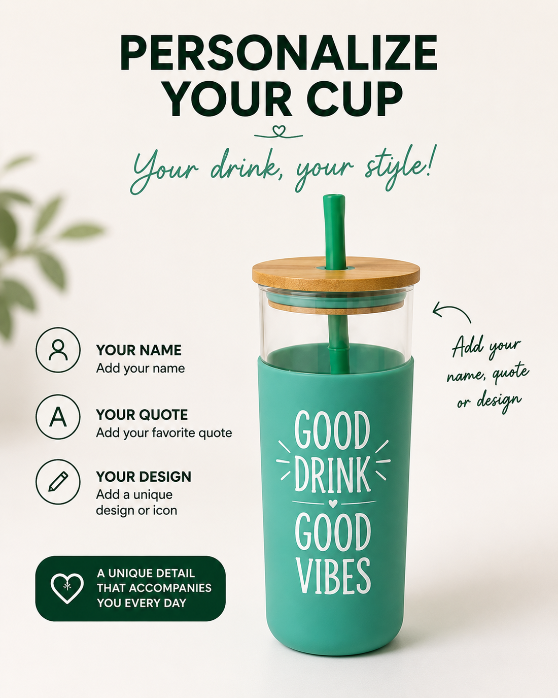 Personal Glass Cup for Shakes and Cold Drinks | 450 ml