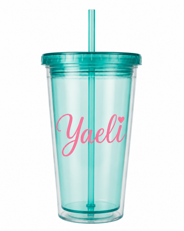 Reusable Plastic Tumbler 500 ml – with Custom Name or Phrase | Modern Design