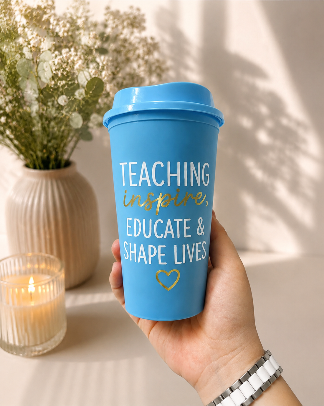 Customizable Reusable Coffee Cup 473ml – A Unique and Stylish Gift | Sky Blue