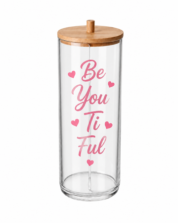 Acrylic Jar with Bamboo Lid – Customizable, Minimalist Storage, Perfect as a Gift