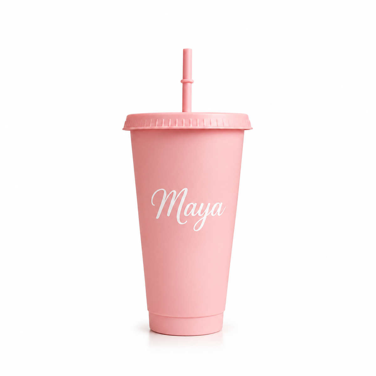 Personalized 710 ml Straw Cup with Name in light pink