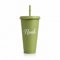 Personalized 710 ml Straw Cup with Name in pistachio