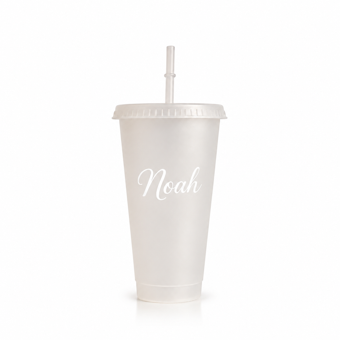 Personalized 710 ml Straw Cup with Name in white