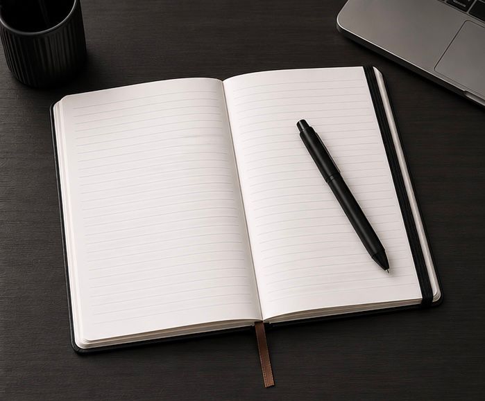 Personalized Black Faux Leather Notebook with Name – image 4