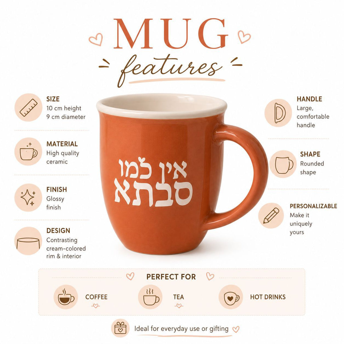 Personalized Terracotta Ceramic Mug with Name – image 2