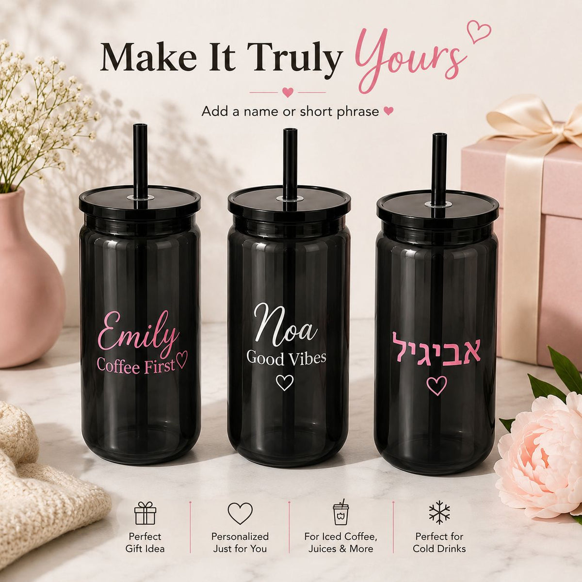 Personalized Black Tumbler with Name – image 3