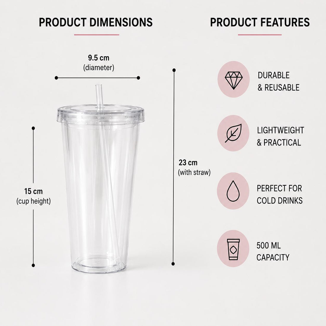 Personalized Clear Acrylic Tumbler with Name