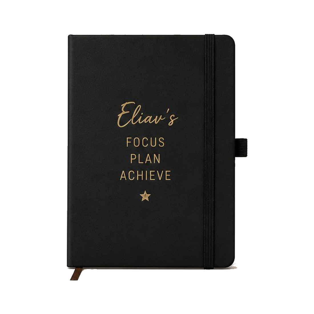 Personalized Black A5 Notebook with Name