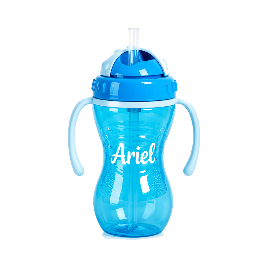 Personalized Kids' Straw Cup with Name in blue
