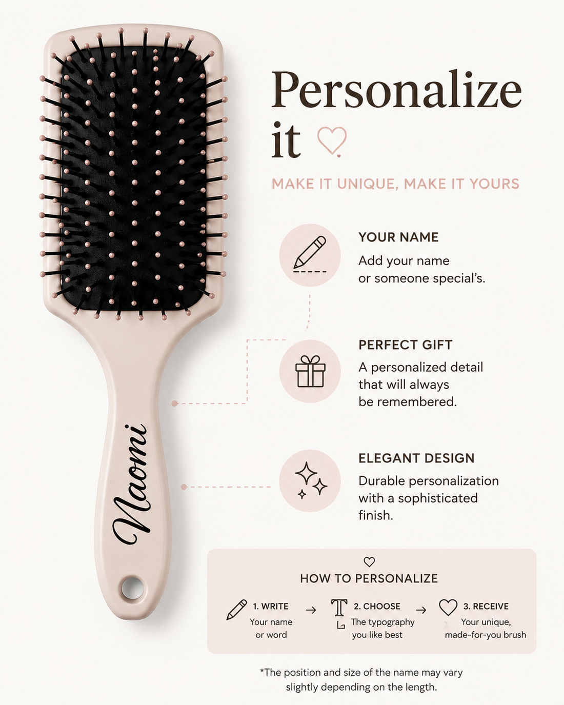 Personalized hair brush | Brush with a name