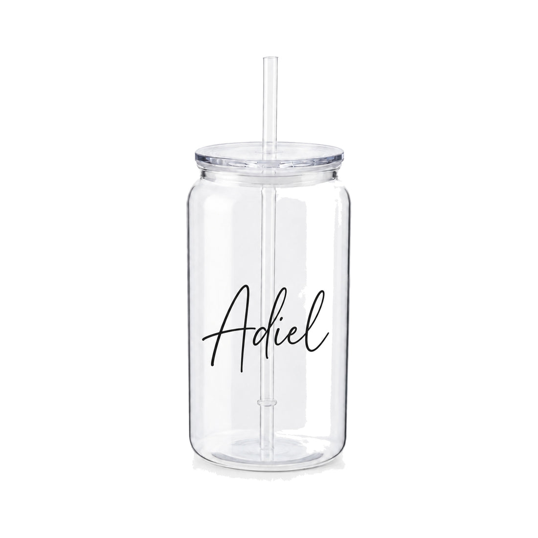 Personalized Clear Cup with Name with sample name Adiel