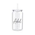 Personalized Clear Cup with Name with sample name Adiel