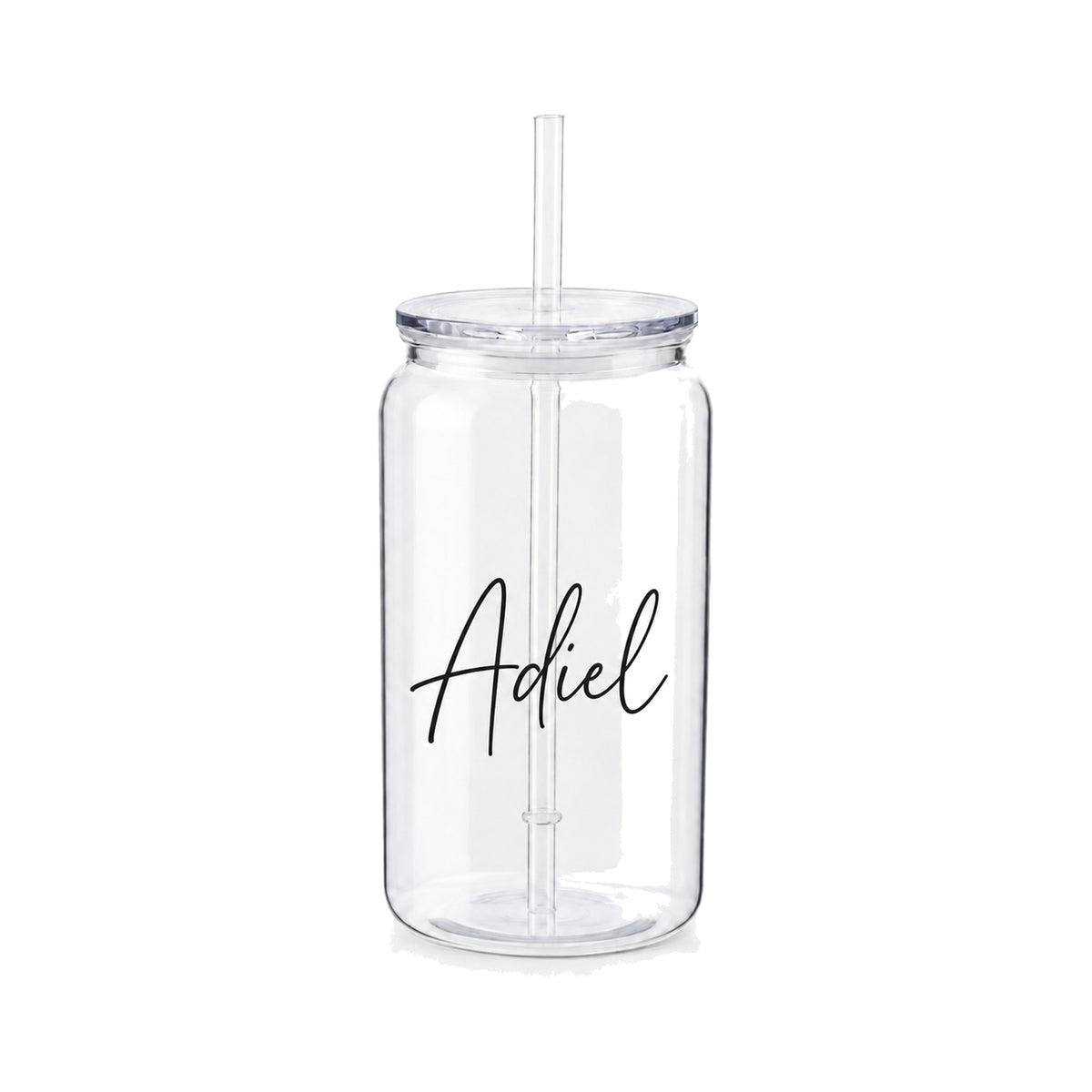 Personalized Clear Cup with Name with sample name Adiel