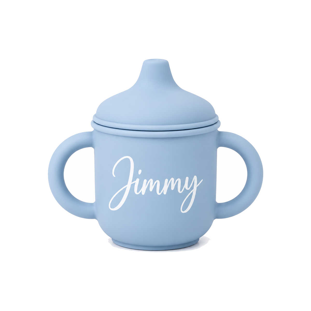 Personalized Kids' Silicone Sippy Cup with Name in light blue